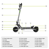 VIPCOO VS2 PRO Dual 1000W Electric Scooter with 48V 18.2Ah Battery, 57km/h (35mph) Top Speed, Dual Suspension & 10” All-Terrain Tires