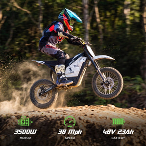 Pre-Sale VIPCOO H2 Electric Dirt Bike 3500W Mid Drive, 38MPH High Speed, Long Range 48V 23Ah Battery, Off-Road Dirt Bike for Adults & Teens